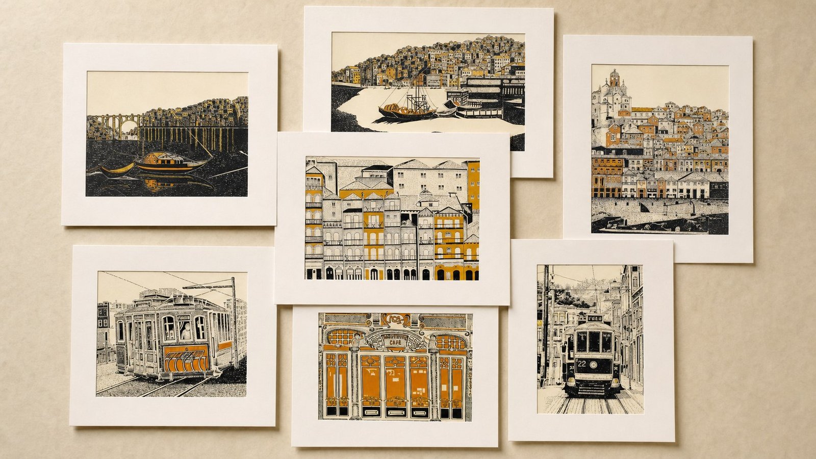 A curated overview of Gaspar Silva’s black-and-ochre Porto art collection.
