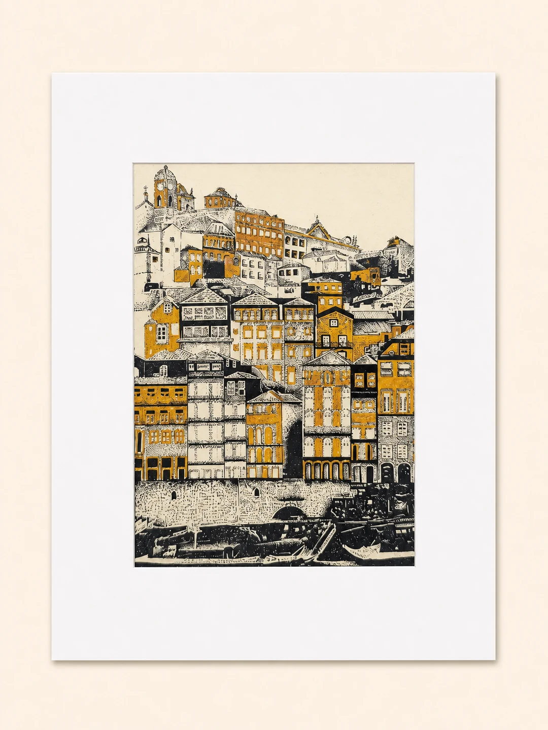 Presentation image of Gaspar Silva art print “Ribeira Rising”.