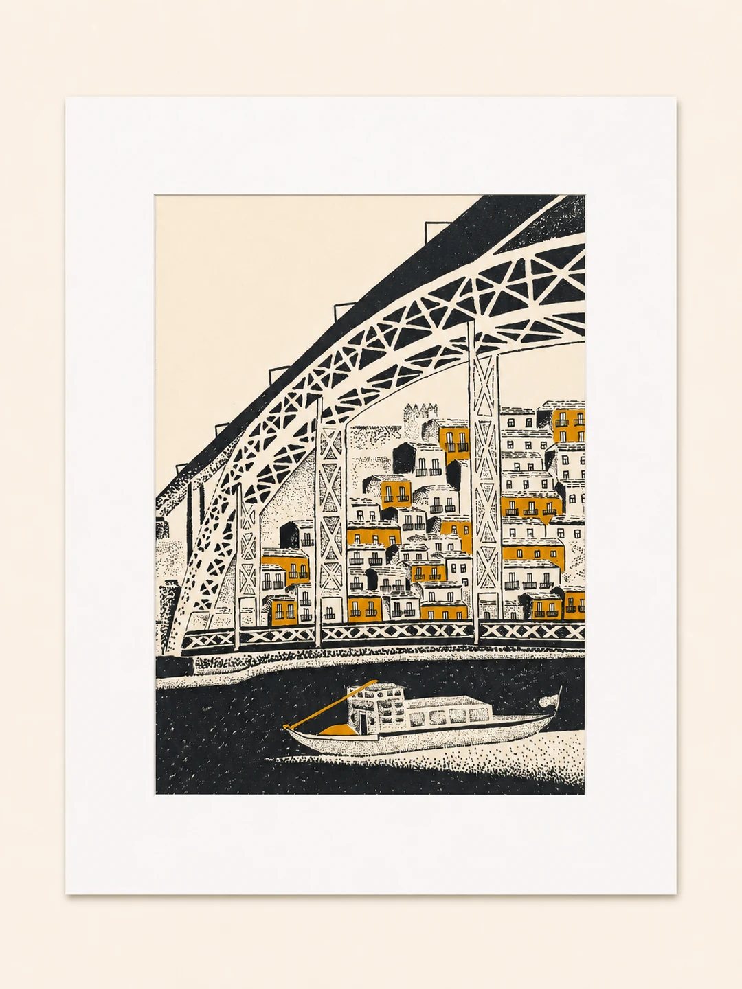 Presentation image of Gaspar Silva art print “Dom Luís I and the Douro”.