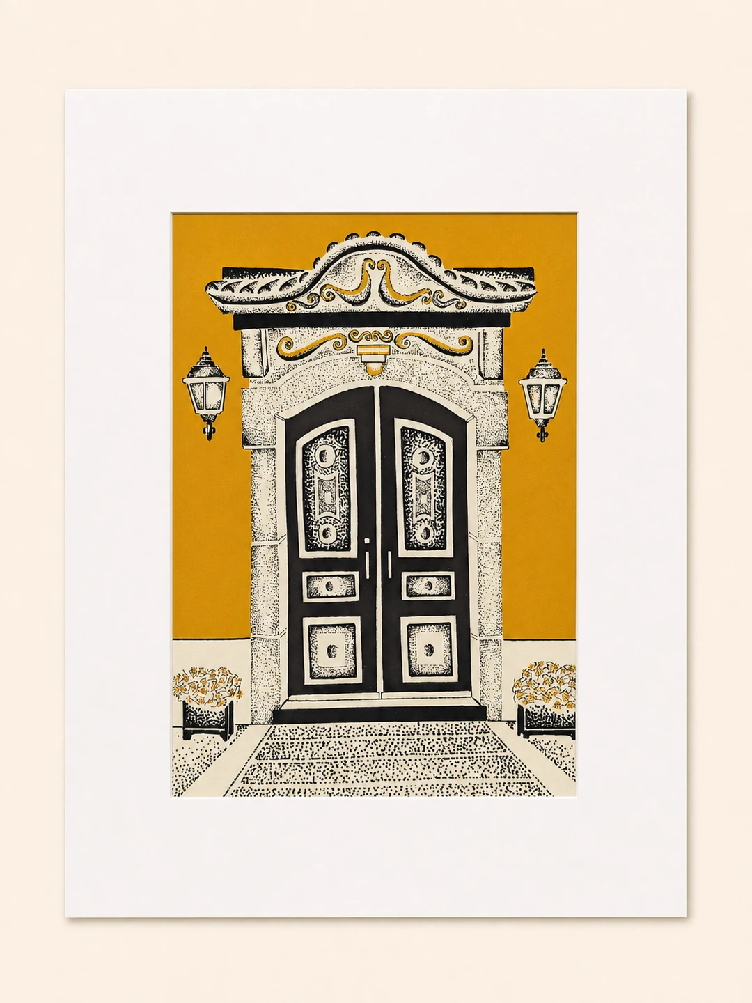 Presentation image of Gaspar Silva art print “The Porto Door”.
