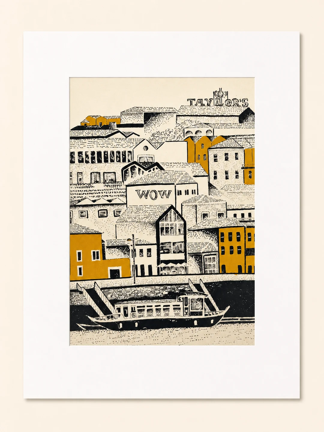 Presentation image of Gaspar Silva art print “Gaia and the Douro”.