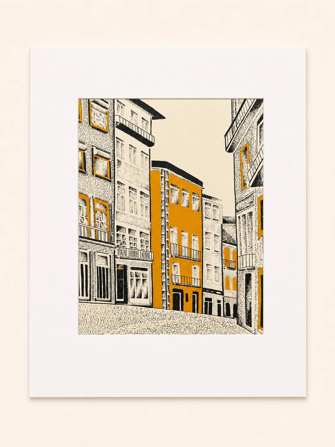 Presentation image of Gaspar Silva art print “Porto Street Light”.