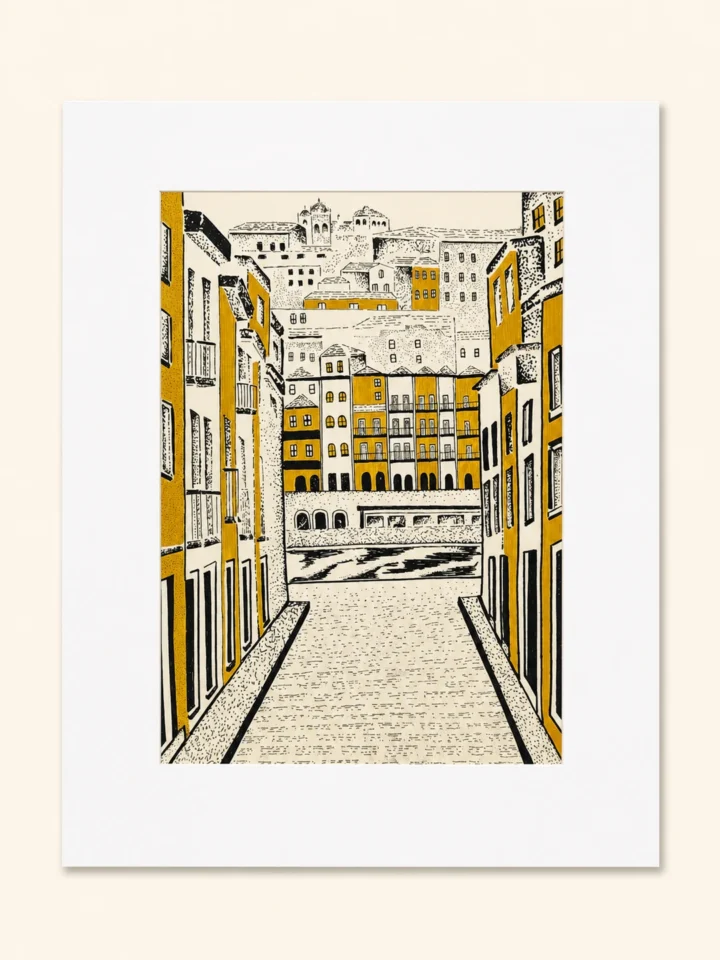 Clean catalog presentation of the Gaspar Silva art print “A Window onto Porto”.